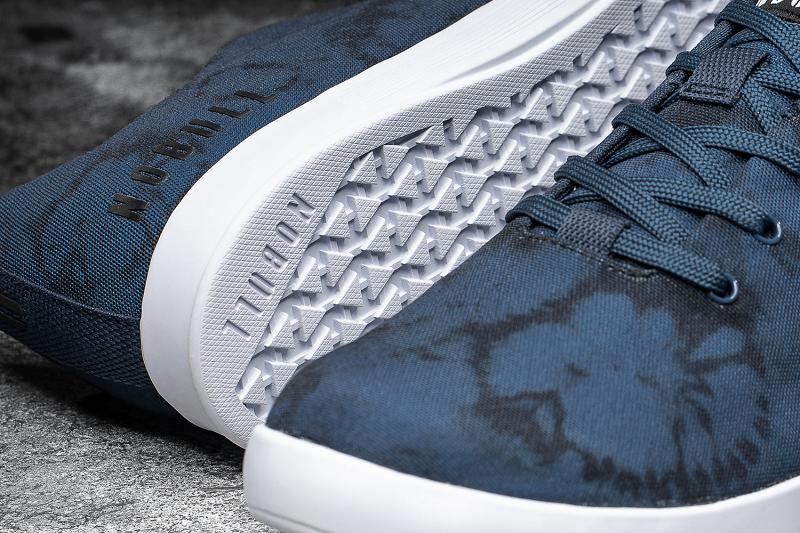 Men's Nobull Tie-Dye Canvas Trainers Navy | SG B2375E